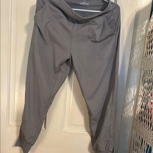 Gray Jogger Sweatpants with Elastic Cuffs and Tapered Fit